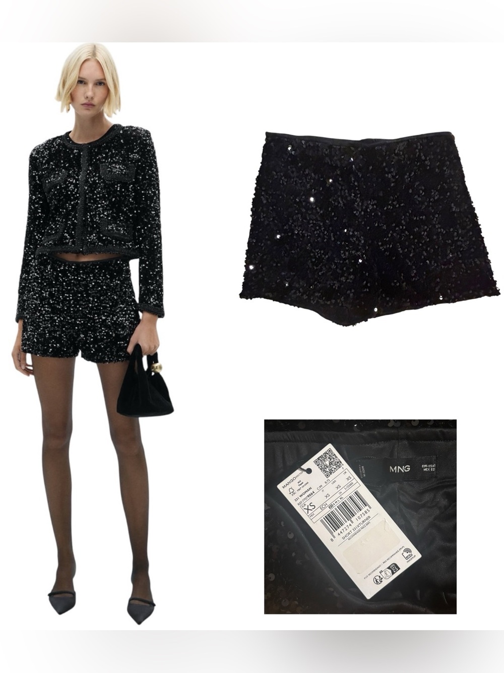 Mango Sequin Shorts
